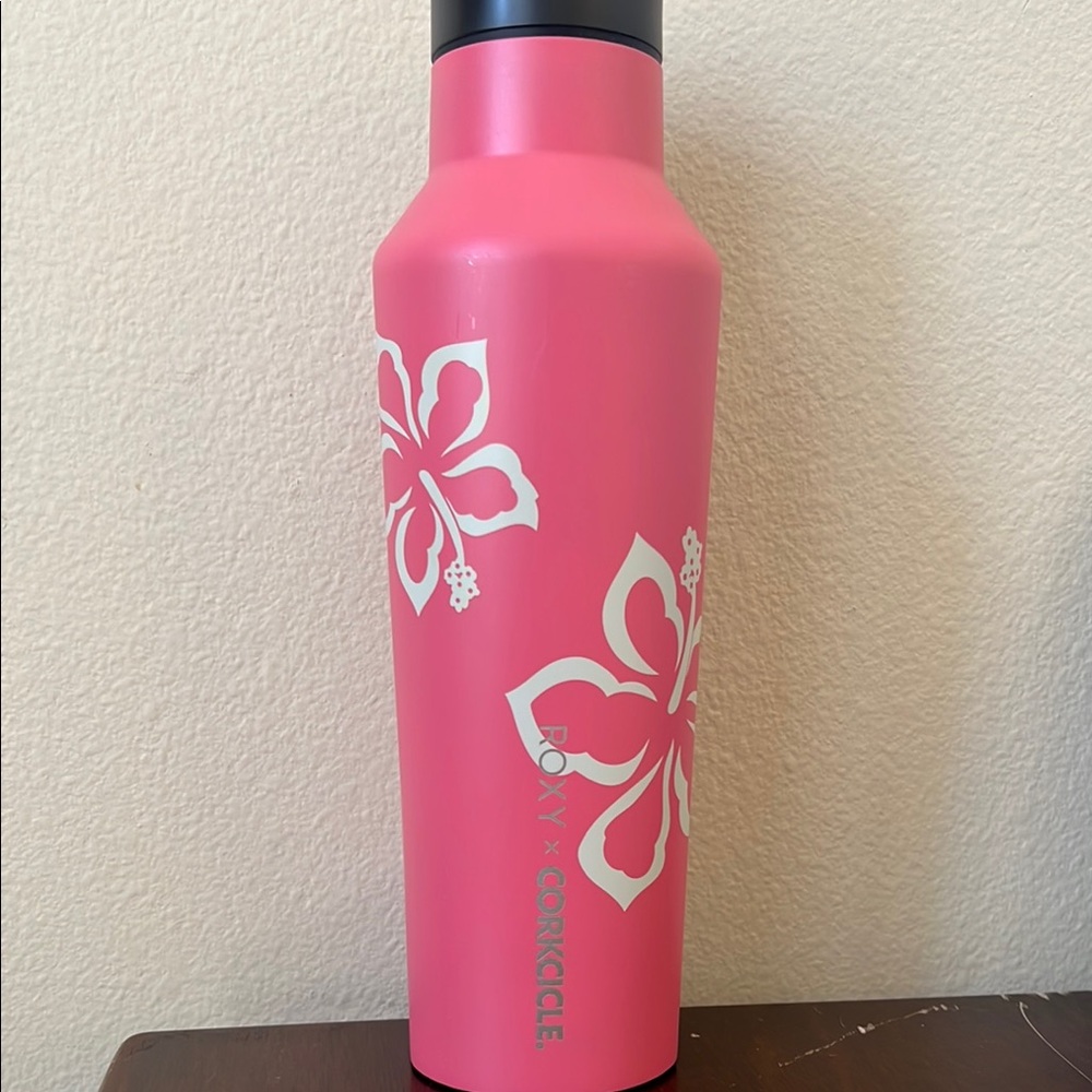 Roxy X Corkcicle Pink Hibiscus Bottle